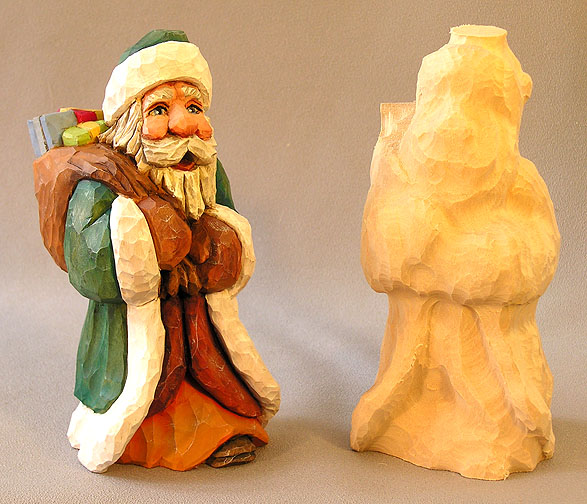 Green Santa Rough Out - 6.5" X 3" X 3" - $25.00