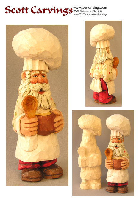 Mixing Bowl Chef Santa - Rough Out - 9.5" X 3" X 3" - $29.00