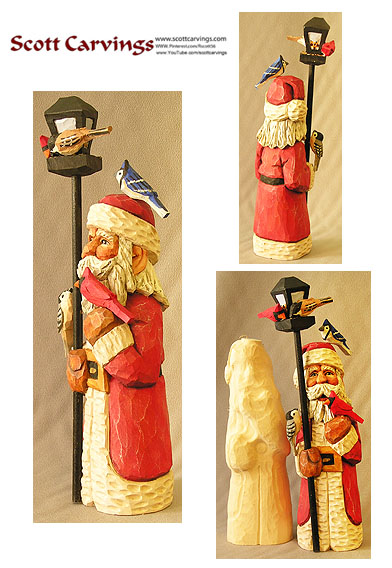 Santa with Birds Rough Out Kit - 8.5" X 2.5" X 2.5" - $25.00
