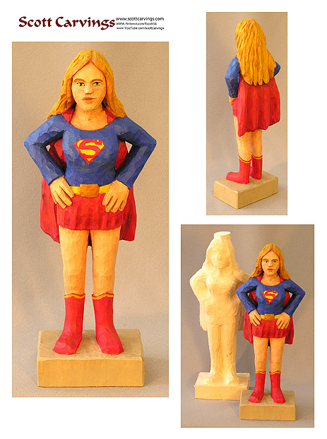 Supergirl Rough Out - 9.5" X 3.75" X 2" - $25.00