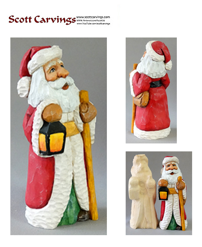 Santa Holding Lantern - 7.5" X 2.5" X 2.5" - $25.00