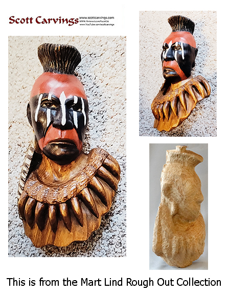 Iroquois Indian Wall Mount - 12" X 8" X 3.5" (Butternut) - $49.00