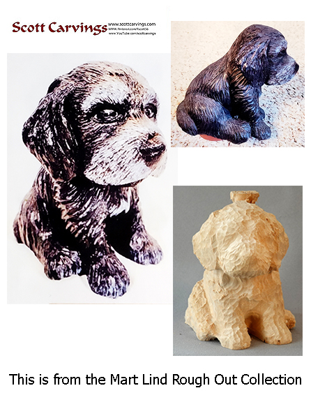 Little Sitting Dog Rough Out - 5.5" X 6.5" X 4.5" - $32.00