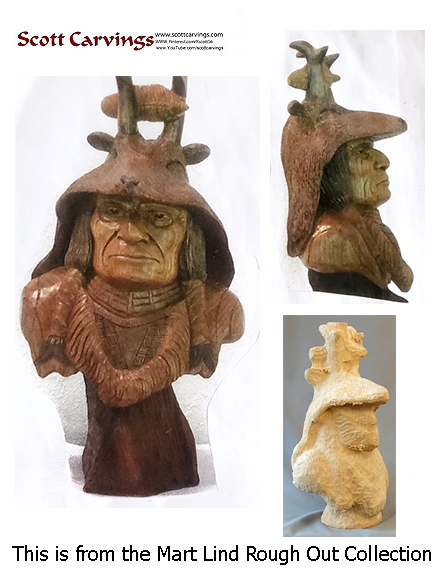 Pinecone Headdress Indian Bust - 12" X 8" X 6" - $65.00