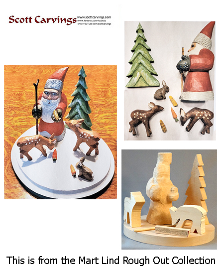 Santa Feeding Deer Rough Out Kit - 7" X 8" X 6.5" - $49.00