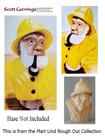 Atlantic Fisherman Bust Rough Out - 9" X 6" X 6" - $49.00