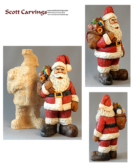 Big Santa with the Big Pouch Rough Out - 10.5" X 5" X 4.5" - $49.00