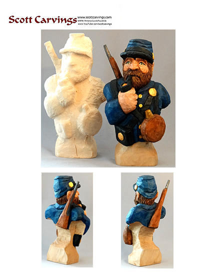 Civil War Soldier Bust Rough Out - 11" X 6" X 4.5" - $49.00
