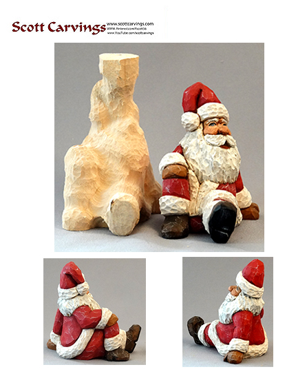 Santa Sitting Hand on Leg Rough Out - 5.5" X 5.5" X 4.5" - $29.00