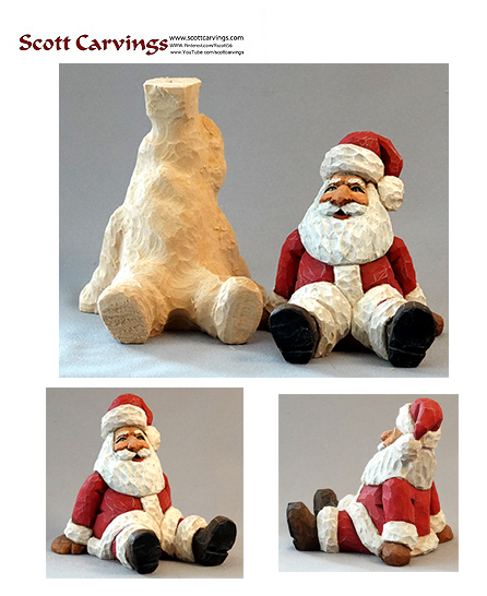 Santa Sitting Legs Out Rough Out - 5.5" X 4.5" X 4.5" - $29.00