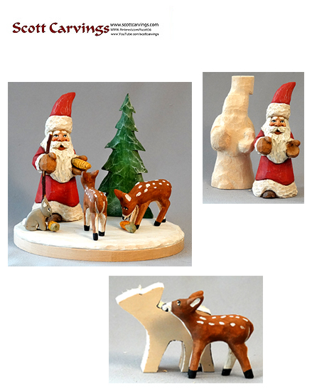 Santa Feeding Deer Rough Out Kit - 7" X 8" X 6.5" - $49.00
