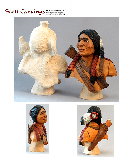 Whittle Warrior Bust Rough Out - 7" X 5.5" X 3.5" - 39.00