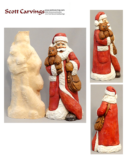 Santa Holding Teddy Bear Rough Out – 10.5″ X 4.5″ X 4″ – $45.00