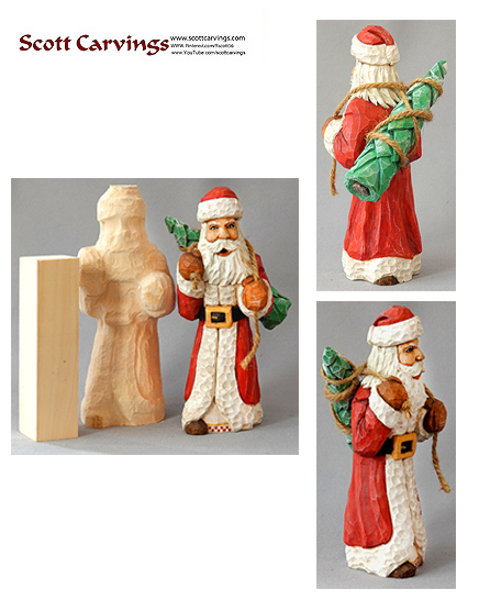 Santa Carrying a Tree Rough Out 8.5 X 3 X 2.5 – $29.00