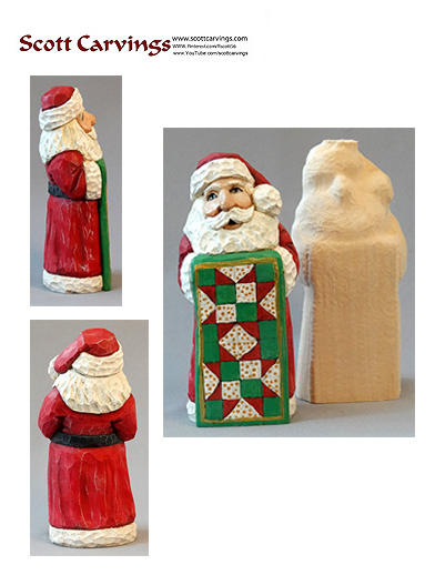 Nighttime Santa Rough out – 7″ X 3″ X 2″ – $25.00